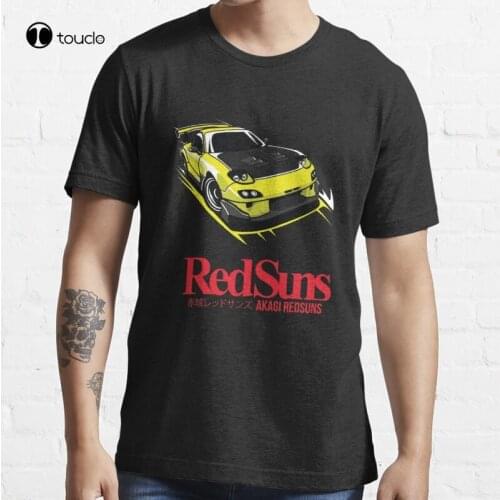 Vehicle Red Rotary Rx7 Initiald Keisuke Anime Rx-7 Redsuns T-Shirt Cotton Tee Shirt