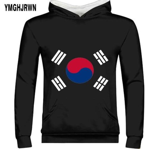 KOREA SOUTH youth custom made name number kor zipper sweatshirt nation flag republic korean country college print photo clothes