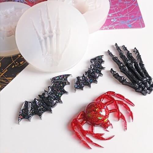 Coffin Box Mould Trinket Bat Owl Skull Hands Shape Epoxy Resin Silicone Molds F3MF