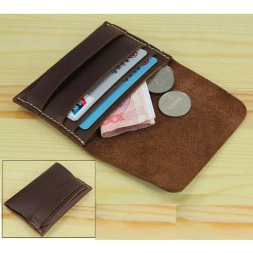 Handmade Genuine Leather wallet women purse wallet men wallet small coin purse coin holder money bag pouch credit card holder
