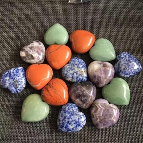 Beautiful mixed material crystal heart shaped quartz healing stones for folk crafts