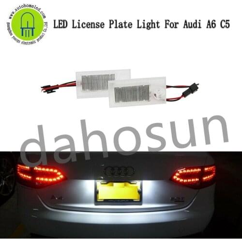2Pcs dahosun White LED License Plate Light Lamp Fit for Audi A6 C5/4B Sedan 1997~2004 Error Free Tail Number Lamp
