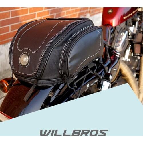 Willbros Motorcycle Motorbike Tool Tail Bag High-capacity Moto Motorcycle Black Saddle Helmet Bag