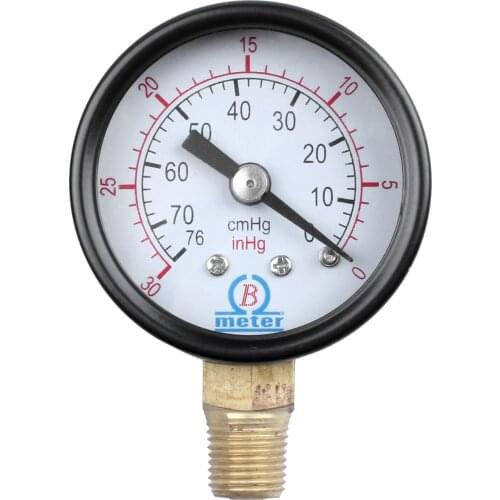 Male Threaded Pneumatic Air Vacuum Pressure Gauge 30/0Hg