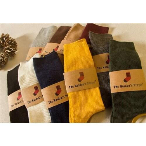 A pack of 2 pairs autumn winter New Multicolor Soild women Pile socks Sweet Warm-tone Candy socks female tube socks