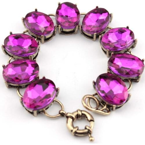 ZWPON New Oval Glass Crystal Dot Charm Bracelets Women Shackle Bracelet Bangles Trendy Jewelry Antitque Gold Bangle Wholesale