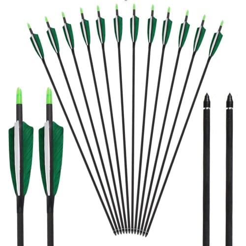 Hunting Arrows Pure Carbon Arrows ID 6.2mm Spine 400 Archery Arrows for Shooting Bow