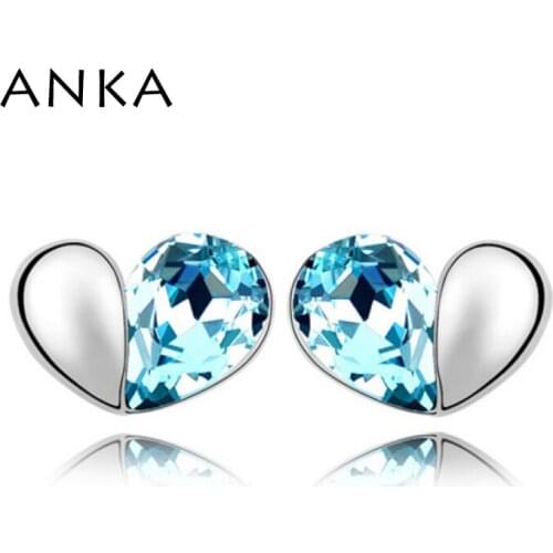 ANKA Wholesale Love Crystal Earrings Heart Stud Korean Jewelry Earrings Crystals from Austria #84305