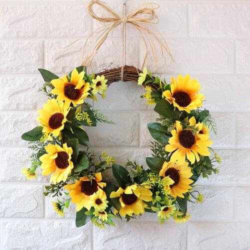 Sunflower Door Decoration Garlands 2020 Warm Flora Decorative Christmas Party Decor Artificial Flowers wianek na drzwi T359