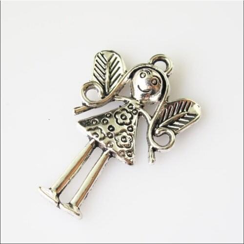10 New Angel Wings Tibetan Silver Tone Charms Pendants 24x36.5mm