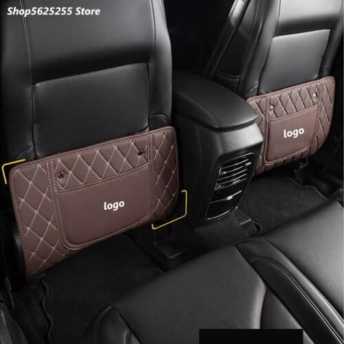 For Lincoln Aviator 2020 Accessories PU Leather Car Seat Anti-Kick Mat Rear Row Seats Cover Protection Mats 2021 Auto Decoration