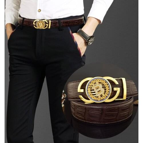 High Quality Luxury Brand B Letter Automatic Buckle Black Mens Belt Leather Fashion Coffee Student Casual Cowhide Corset Belt