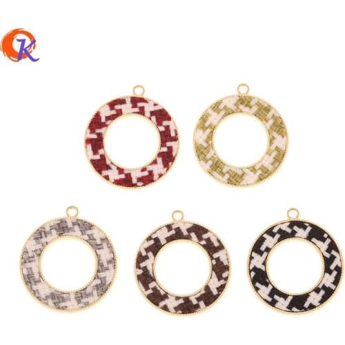Cordial Design 50Pcs 30*33MM Jewelry Accessories/Charms/Hand Made/Ring Shape/Fabric Effect/DIY Jewelry Making/Earring Findings
