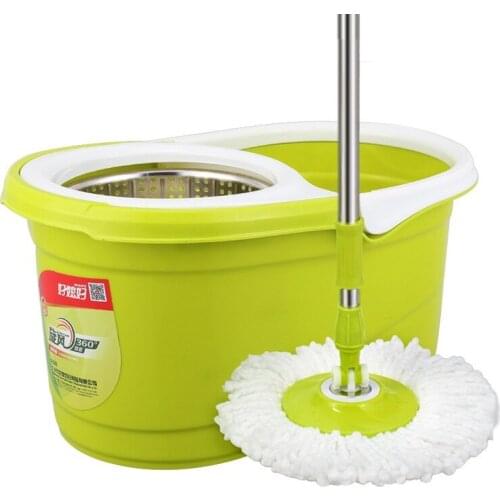 Floor Polisher Mop Spin Bucket Easy Touchless Microfiber Tile Tools Mop Head Clean Up Limpieza Hogar Home Kitchen DE50TB