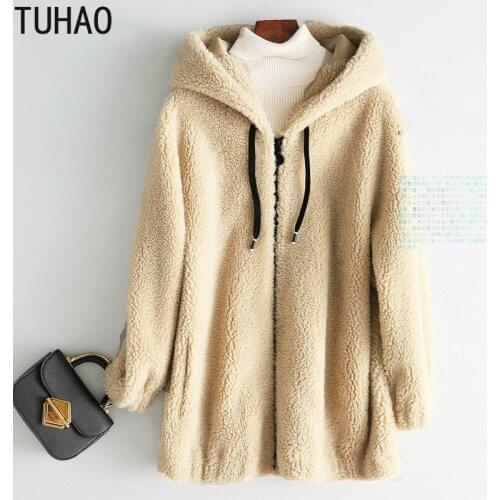 TUHAO Thick Warm Fake Fleece Jacket Fluffy Jackets Winter Teddy Coat Women Faux Fur Coat Teddy Bear Jacket Plus Size 3XL