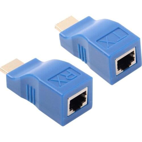 HDMI Extender 4k RJ45 Ports LAN Network HDMI Extension up to 30m Over CAT5e / 6 UTP LAN Ethernet Cable for HDTV HDPC