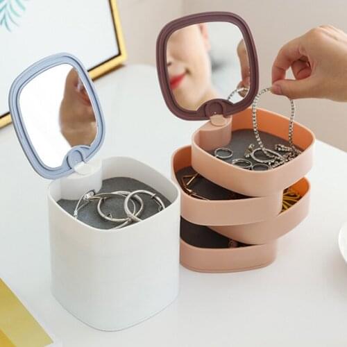 New Rotating Multilayer Jewelry Box Earring Storage Organizer Bracelet Earring Earring Necklace Jewelry Organizer Box