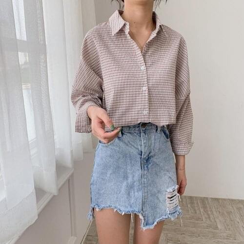 Women Plaid Shirts Blusas Roupa Feminina Clothes Tops Vintage Women Cotton Blouses Womens Tops and Blouses Boho