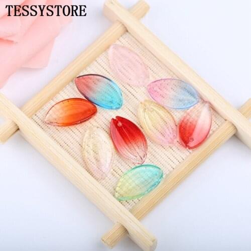 10g/10pcs Lotus Petals Lampwork Beads Multi Gradient Color Glass Beads For Jewelry Making Bracelet Handmade DIY Accessories