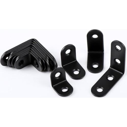 10pcs Stainless Steel Corner Brace Shelf Bracket Matte Black Joint Right Angle Bracket For Table Shelves Furniture Hardware