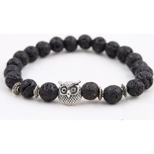 16 Style Natural Tiger Eye Cracked Crystal Lava Bracelets Owl Buddha Head Lucky Stone Bracelets for Women Man Energy Pulseras