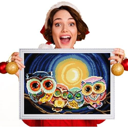 2021 New Full Round Drill Diy Diamond Painting with Frame Cross Ctitch Kits 5D Diamond Mosaic Embroidery Animal Mosaic Painting