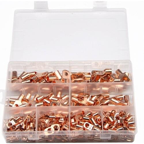 240Pcs Assortment Automotive SC Copper Ring Lug Terminals Wire Crimp Welding Connectors Kit