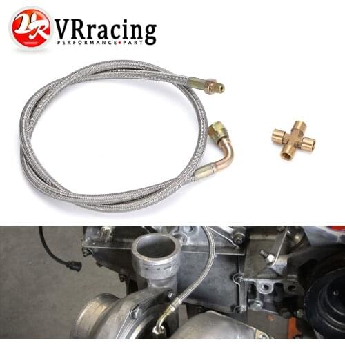 36'' 1/8 NPT 4AN T3 T4 T3/T4 T04E T70 T66 T67 Gt35 Gt45 Turbo Oil Feed Return Line Oil Drain Line Kit Oil Cooled Turbo Charger