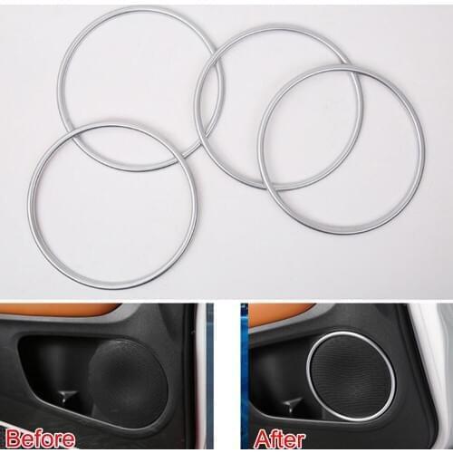 4Pcs ABS Chrome Inner Side Car Door Speaker Audio Loudspeaker Ring Decorative Cover Interior Trim Circle For 2015 HR-V Vezel