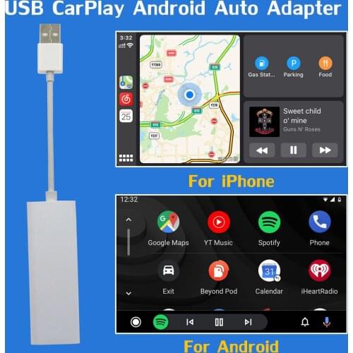 Owtosin CarPlay Auto Dongle Adapter USB for Android Car GPS Navigation Autoradio Apple iOS Phones Android Smartphone