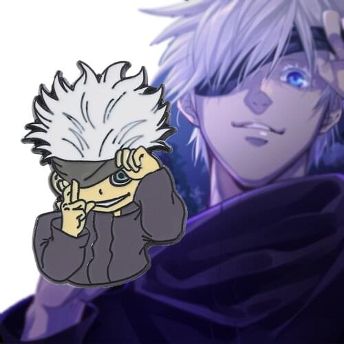 Japan Anime Jujutsu Kaisen Gojo Satoru Brooch Comic Character Enamel Pin Cosplay Metal Jewelry For Men Women Brooches Badge Gift