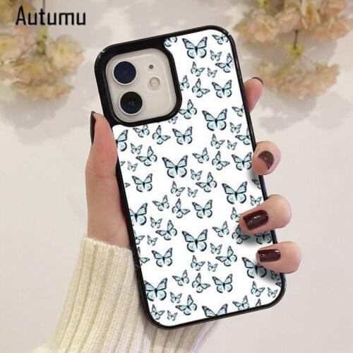 Phone Case for iPhone 12 mini X XS XR 11 Pro Max SE 2020 5 6S 7 8 Plus Samsung Galaxy S8 S9 S10 S20 S21 Butterfly Print Cover
