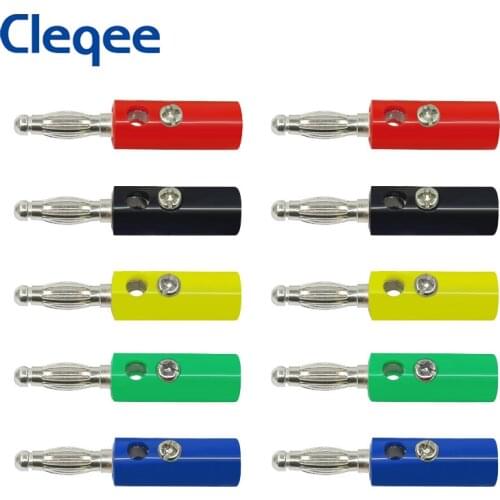Cleqee P3003 10PCS 4mm Banana Plug Connector Adapter For Audio Speaker 5 Colors