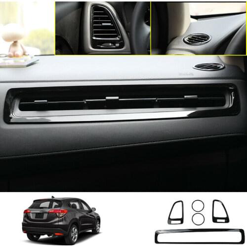 FOR Honda HR-V 2016-2020 Bright black central console air outlet vent cover trim Car modification Auto parts