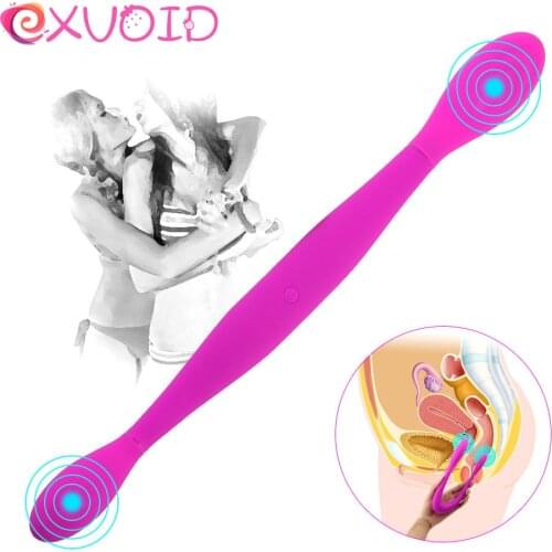 EXVOID Dildo Vibrator for Women Men Lesbian Toys Double Ended Penis Prostate G-spot Massager Sex Toys for Couples Masturbator