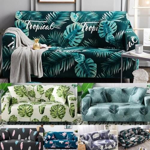 Tropic Leaves stretch sofa covers for living room elastic spandex slipcover sectional corner sofa covers 2/3-seater Couch Cover