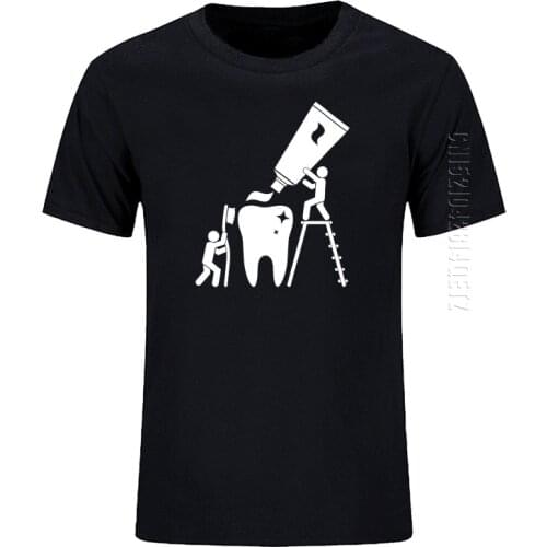 Fashion Classic Men Oversized T-Shirt Design Man Novelty Cleaning Dentist T Shirt Round Collar Tops Tees Cotton Clothing