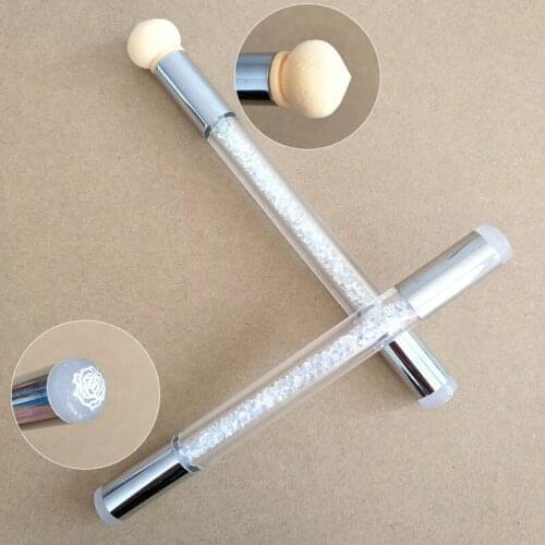 Gradient Shading Dotting Painting Pen Sponge Head silicone stamp head Acrylic Rhinestones Handle Gel UV Brush Tools Manicure