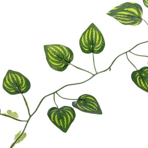Artificial Watermelon Vine Reptile Lizards Terrarium Climb Decoration Fake Plants Leaves