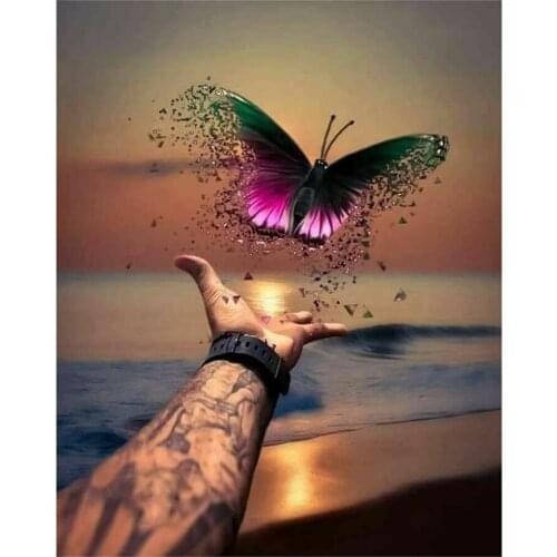 Kexinzu Full 5D DIY Square/Round Drill Diamond Painting "Butterfly" 3d Diamond Embroidery Cross Stitch Decor Gift DL11