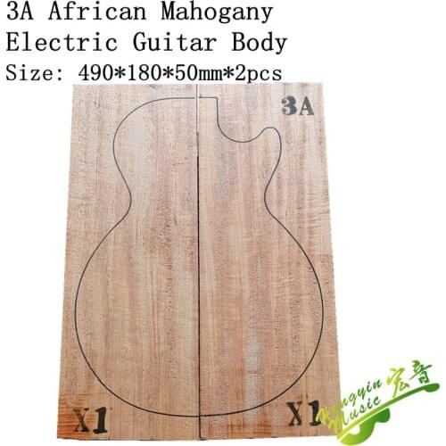 3A grade African mahogany two-piece electric guitar body large size guitar making material accessories 490*180*50mm*2pcs