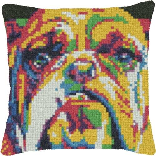 Animal Dog DIY Latch Hook Rug Kit 3D Segment Embroidery Pillow Wool Cross Stitch Carpet Set Crafts