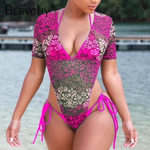 3 Pieces Swimsuit Short Sleeve Swimwear for Woman Bathing Suit Beachwear Padded Bikini Set String Bachelorette Party Swim Wear