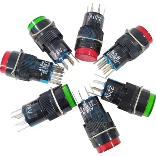 LETOP Good AL6-M Round Push Button Switch 8 Pins 220V 24V