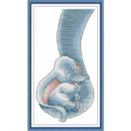 Cute little elephant Animal pattern cross stitch kit Aida 14CT 11CT count printed fabric DIY embroidery kit handmade needlework