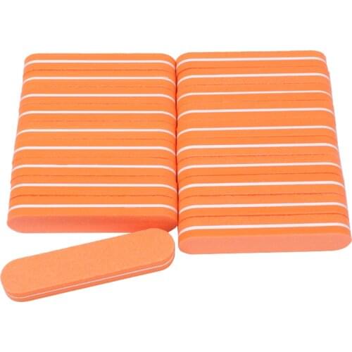 60Pcs 100/180 Grit Mini Nail Files Nail Buffer Block Washable Emery Board Nail Buffering Files Orange nagelvijl Salon Manicure