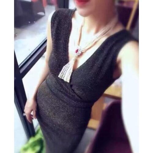 New 4-5mm 8-9mm natural white freshwater pearl multilaye necklace zircon accessories fashion jewelry