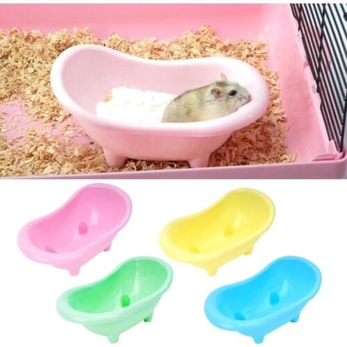 Pet Mouse Bathing Bathtub Plastic Bathtub Hamster Bathing Supplies Toy Little Pet Bathroom Pet Rat Cage Accessories Pet Toilet