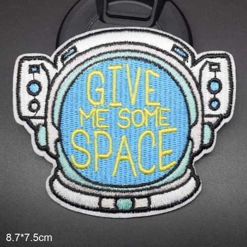 Space Theme Astronaut helmet Iron On Embroidered Clothes Patches For Clothing Stickers Garment Wholesale