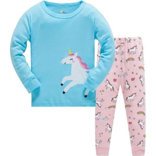 2020 New Baby Sleepwear 2 pcs Set Top and Bottom Home Pyjamas Autumn Spring Children Clothes Owl Print Cute Animals Outfits